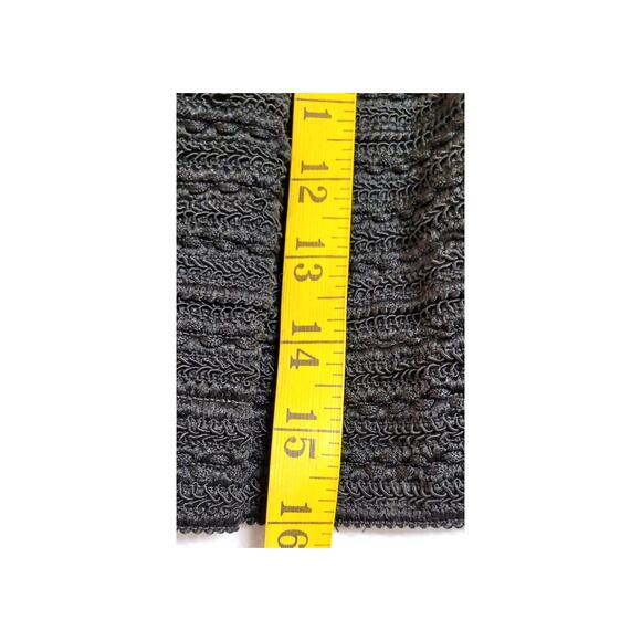 Ginger G Mini Skirt Size Large Black Boucle Pleated Flare Structured Skater - Picture 4 of 7